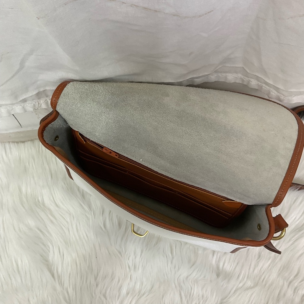 Dooney & Bourke Vintage Women's White and Tan Leather Crossbody Shoulder Bag - - Picture 11 of 11